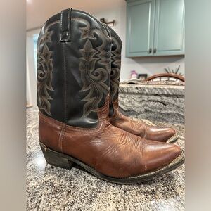 Leather cowboy boots